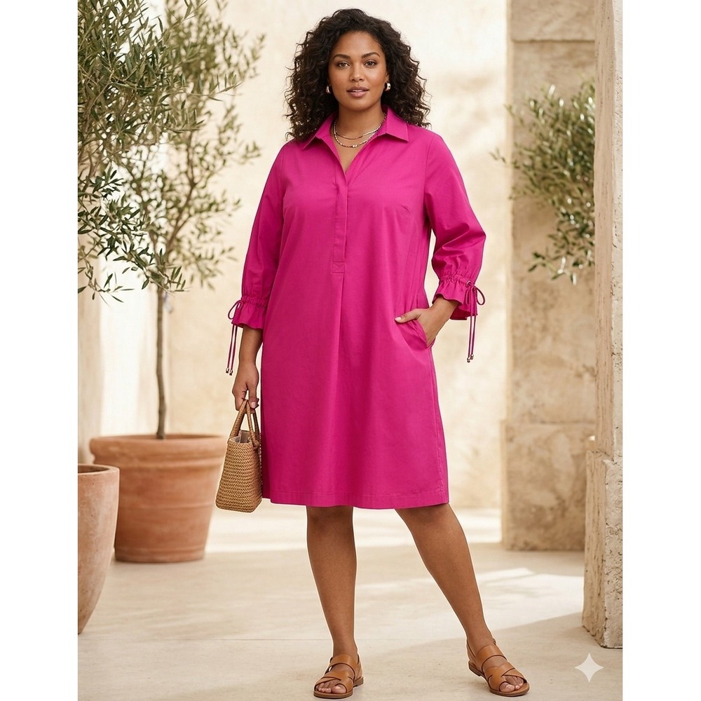 Chico's Fuchsia Pink Collared Shift Dress